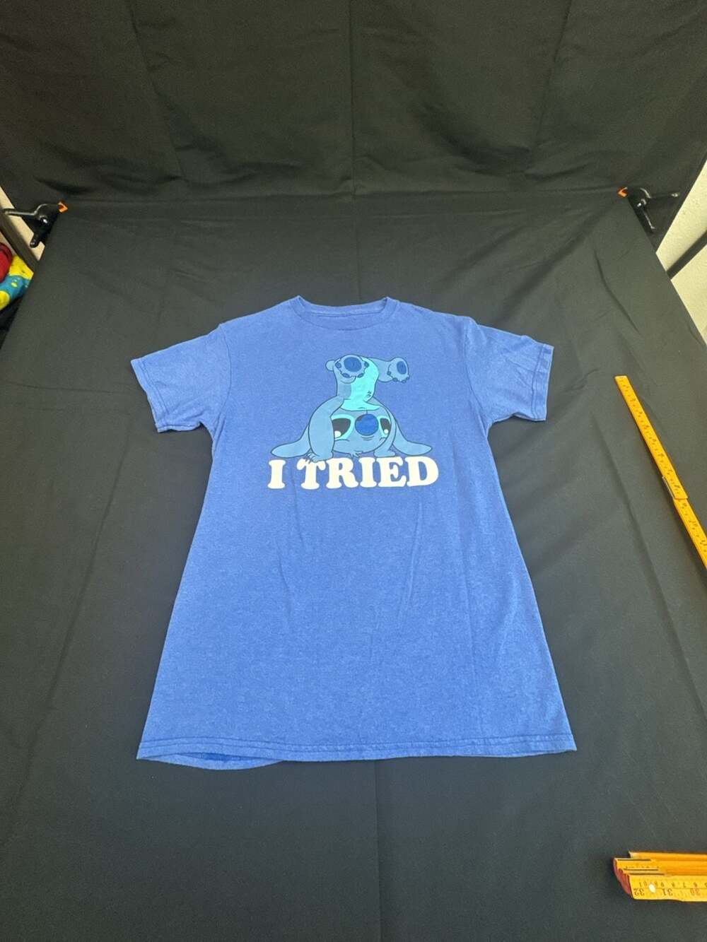 Disney Lilo & Stitch I Tried Graphic T-Shirt Blue Small